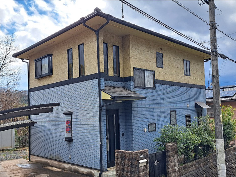 福山市坪生町 O様邸 外壁の防水塗装工事「before」